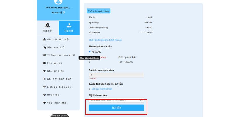 Mọi người có thể hủy yêu cầu khi chưa chọn “Rút tiền”
